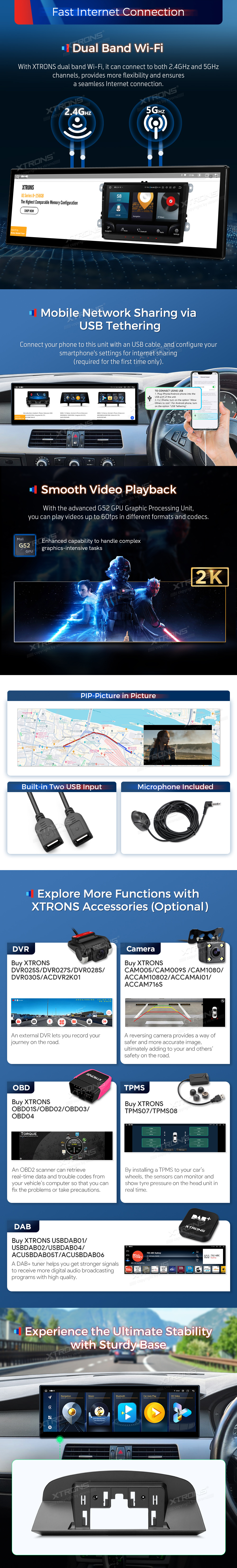 BMW 5 Series E60 E61 CIC 14.9 inch Android Screen with Wireless CarPlay, Android Auto and 4G | QLBH4460CI: XTRONS specification poster 5 of 6