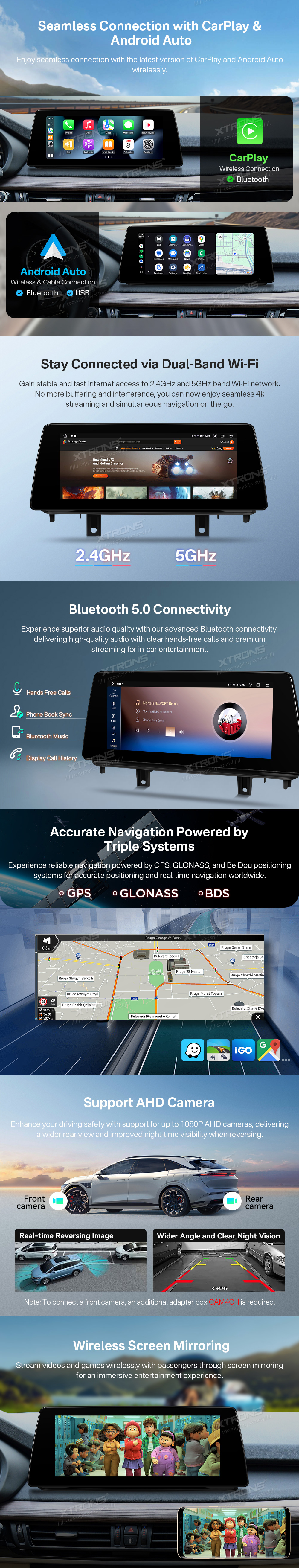 BMW X5 F15 and X6 F16 NBT 10″ Android Screen with Wireless CarPlay and Split Screen | QTB10X5NB: XTRONS specification poster 3 of 5