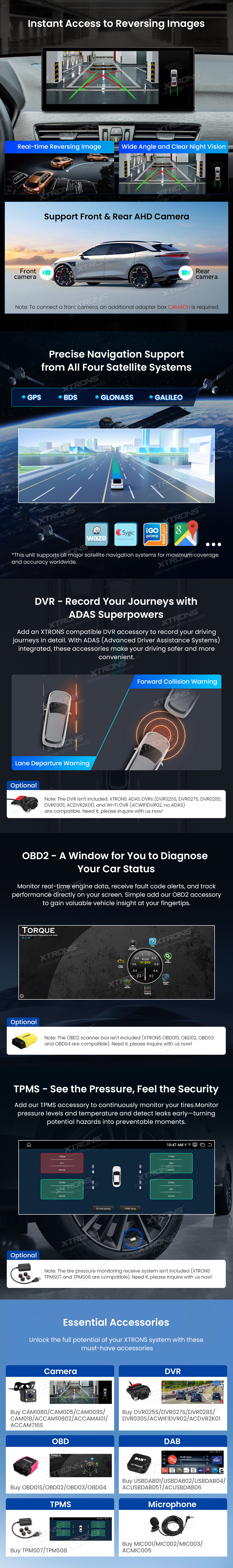 BMW X1 F48 NBT 12.3 inch Android Screen with Wireless CarPlay, Android Auto and 4G | QWBX24NB12X1N: XTRONS specification poster 5 of 6
