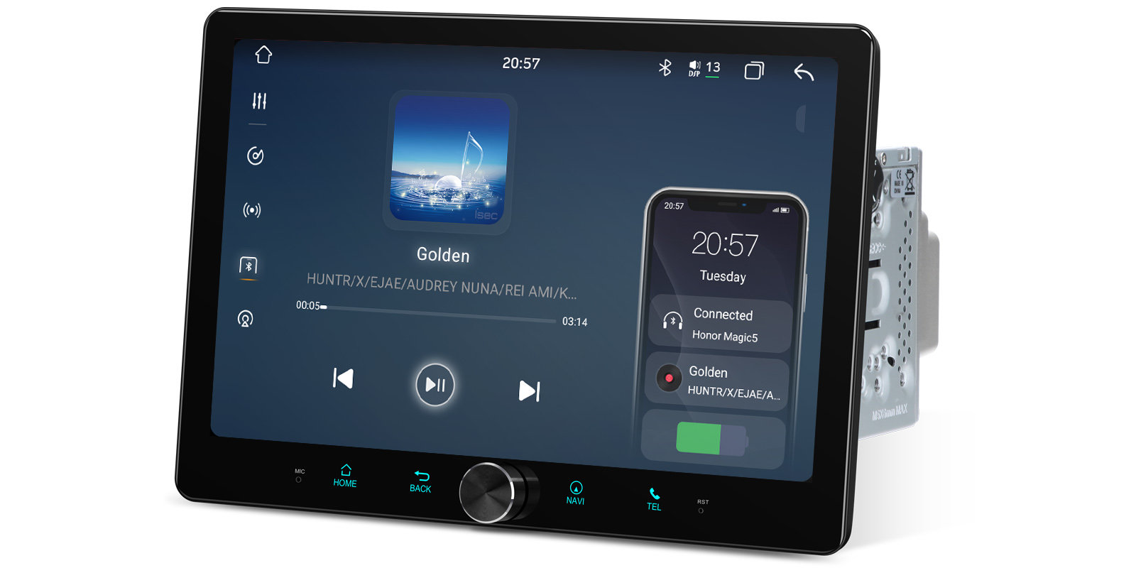 Universal Double DIN 10.1 inch Android 14 Car Stereo with CarPlay, Android Auto and ADAS Camera | TAD128S, image 11 of 17