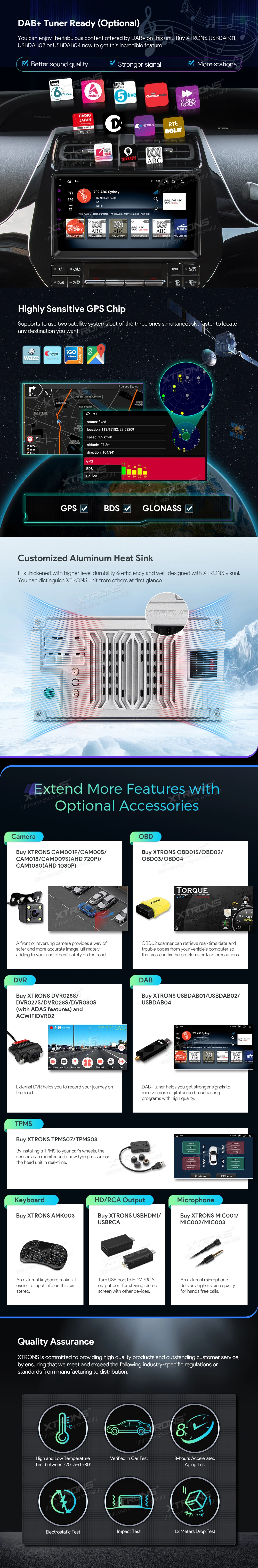 Toyota Prius 9 inch Android 13 Head Unit with Wireless CarPlay, Android Auto and 4G | IAP92PSTS: XTRONS specification poster 5 of 6