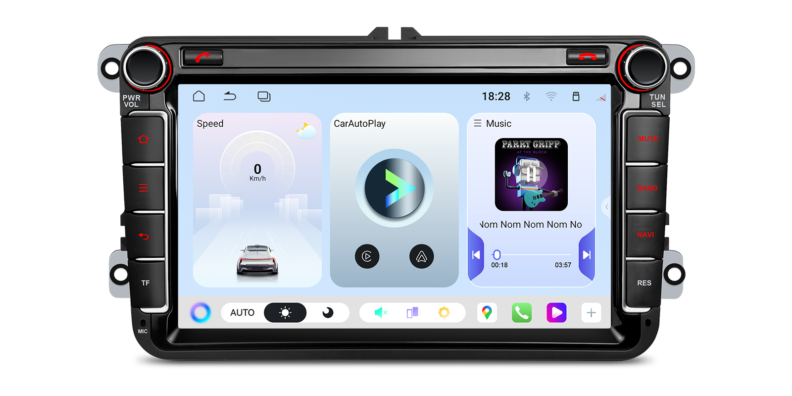 VW, Skoda and SEAT 8 inch Android 15 Head Unit with Wireless CarPlay, Android Auto and 4G | UAH85MTVL, image 1 of 16